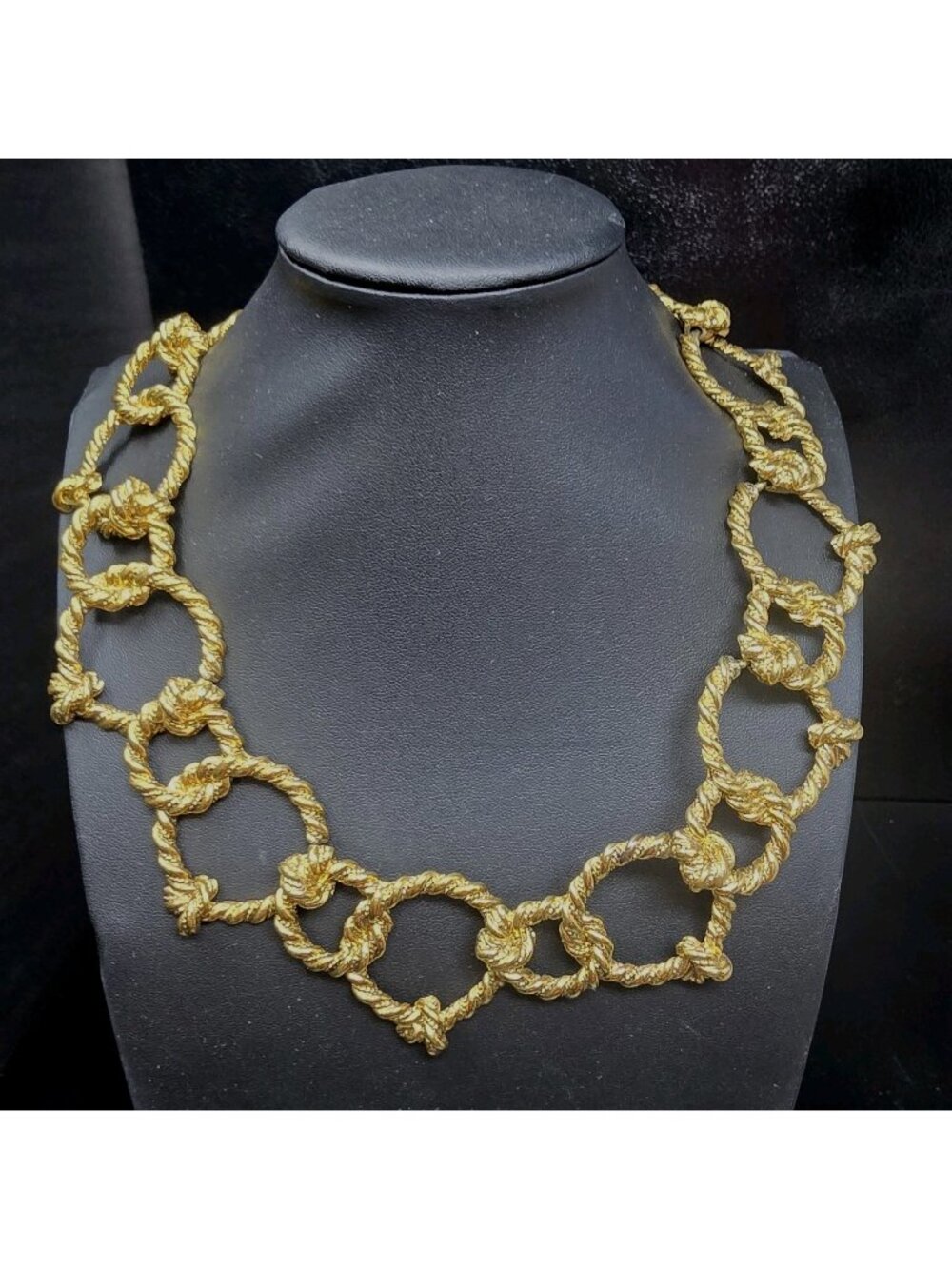 Stunning Kenneth Jay Lane Twisted Rope Knot Collar Necklace